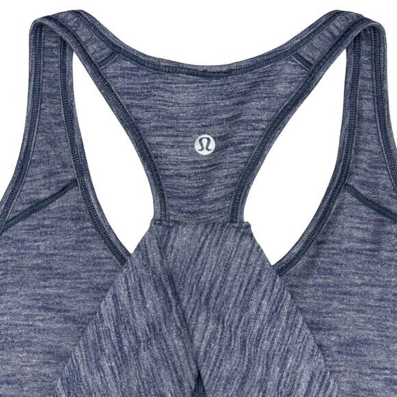 LULULEMON Essential Tank Sz 4 Heathered Deep Navy - Picture 6 of 6